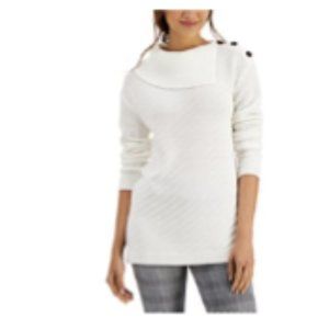 Style & Co Women's Ribbed Button Tunic Sweater